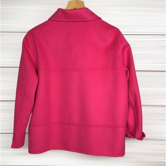 NWT AVERARDO BESSI Italy Boiled Wool Short Jacket 3/4 Sleeves Raspberry Pink - Picture 5 of 14